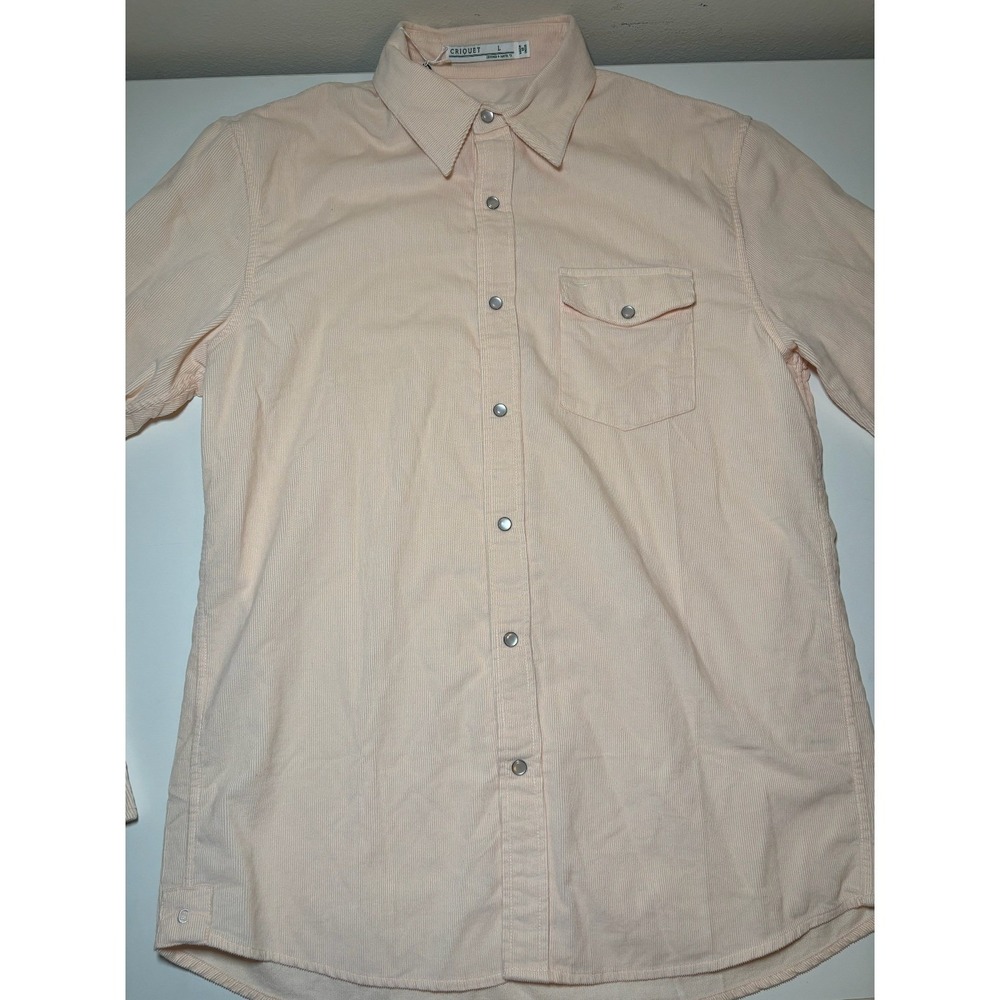 Criquet Men's Corduroy Snap Shirt | Peach | NWT | Large - Picture 5 of 7